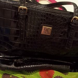 Black leather purse